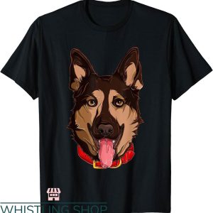 Dogs Face On Shirt T-shirt German Shepherd Dog Face On Fire