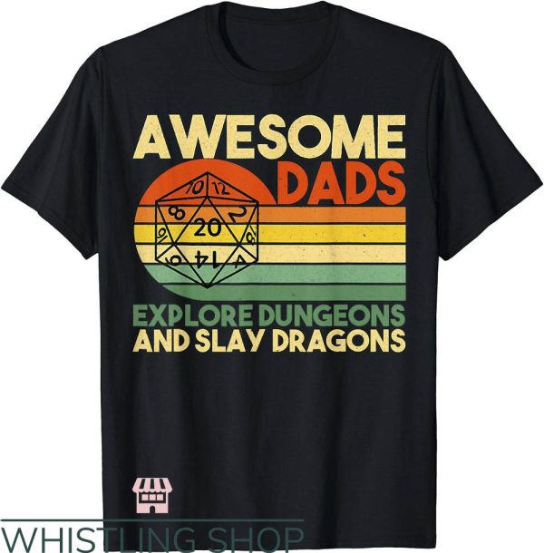 Dungeon Daddy T-Shirt Dice Dragon T-Shirt Gift For Dad