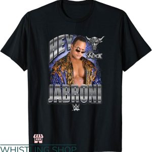 Dwayne Johnson Black T-shirt WWE The Rock Hey Jabroni Shirt