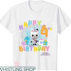 Gabby’s Dollhouse Birthday T-shirt Happy 4th Birthday