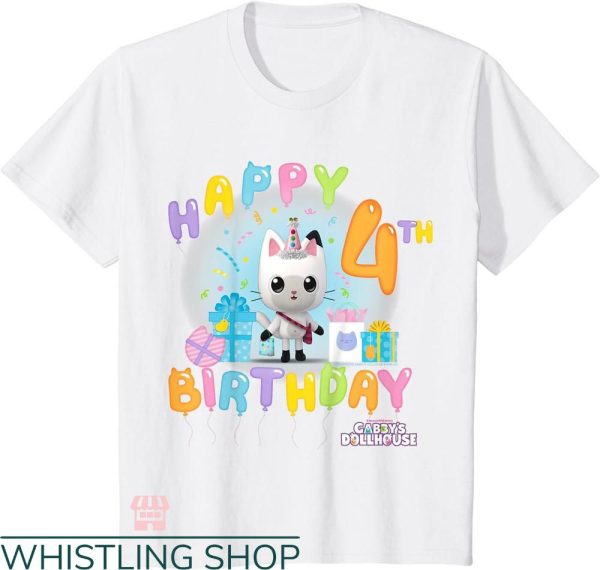 Gabby’s Dollhouse Birthday T-shirt Happy 4th Birthday