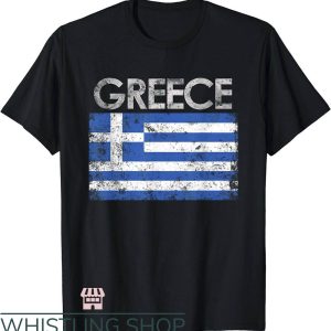 Greek Lettered T-Shirt Vintage Greece Greek Flag Trending