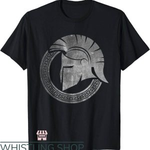 Greek Lettered T-Shirt Warrior Helmet Ancient Greek T-Shirt