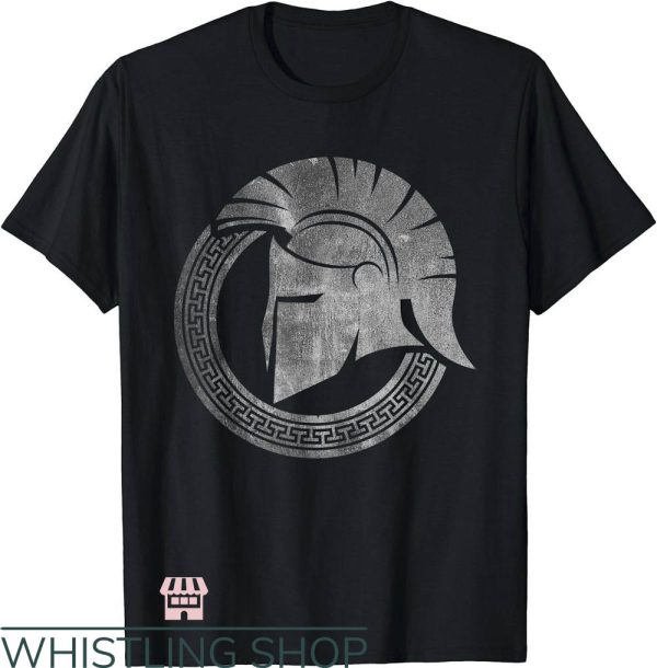 Greek Lettered T-Shirt Warrior Helmet Ancient Greek T-Shirt
