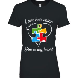 I Am Her Voice She Is My Heart Autism Mom Gift