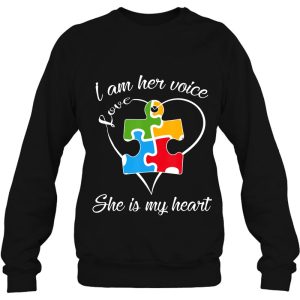 I Am Her Voice She Is My Heart Autism Mom Gift 4