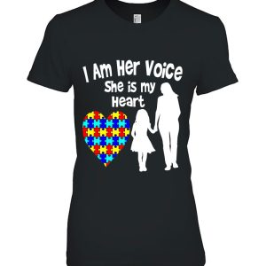 I Am Her Voice She Is My Heart Autism Mom Shirt 2