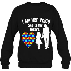 I Am Her Voice She Is My Heart Autism Mom Shirt 4