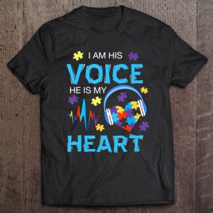 I Am His Voice He Is My Heart Autism Mom Gift