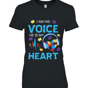 I Am His Voice He Is My Heart Autism Mom Gift