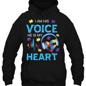 I Am His Voice He Is My Heart Autism Mom Gift 3