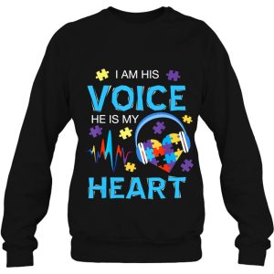 I Am His Voice He Is My Heart Autism Mom Gift 4