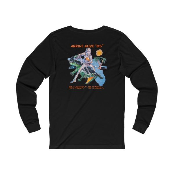 Iron Maiden 1985 Powerslave Arrive Alive in 85 Tour Florida Dates Event Long Sleeved Shirt