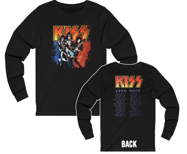KISS 1976 Tour Dates Long Sleeved Shirt