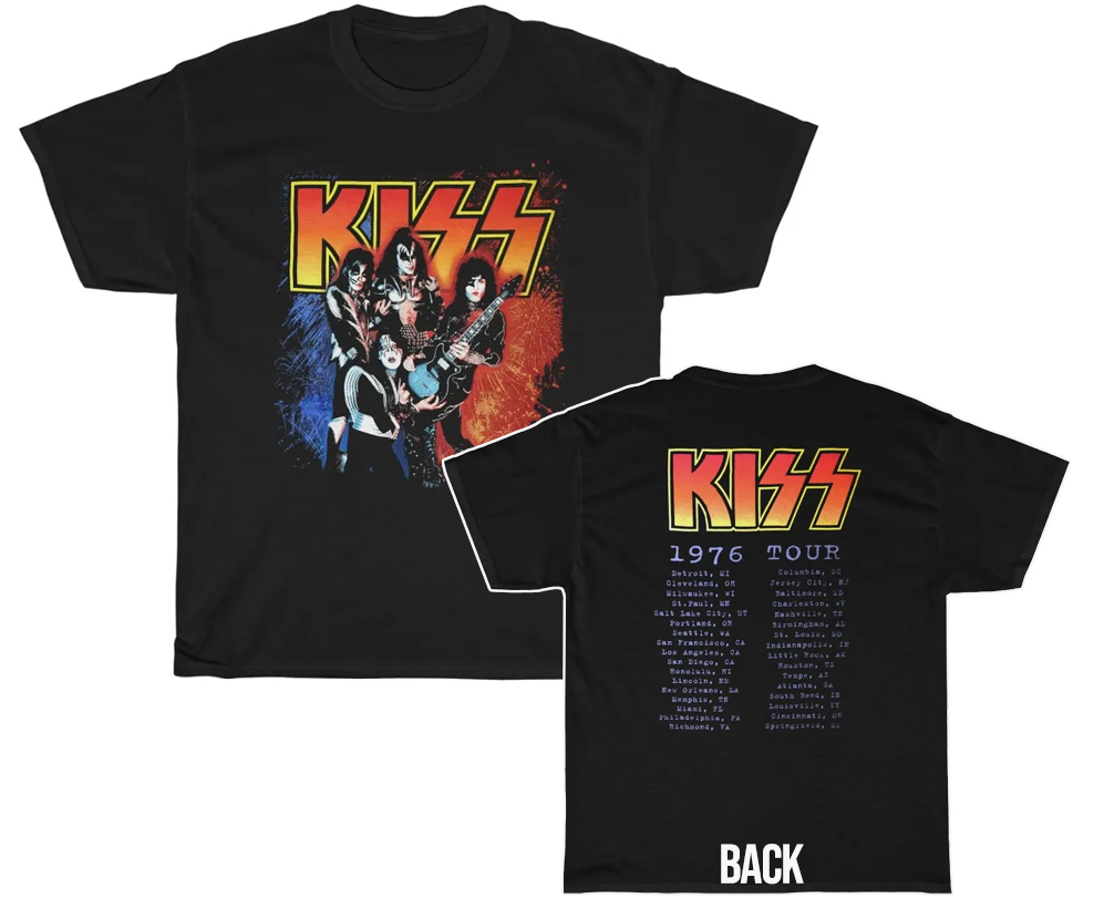kiss 1976 tour shirt