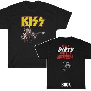 KISS 1987 Crazy Nights Gene Simmons with Bass It’s A Dirty Job shirt