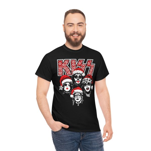 KISS Debut Album Cover With Santa Hats KISSMas Red Christmas Sweater Logo Shirt