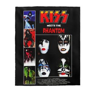 KISS Meets The Phantom of the Park Alternate Movie Poster Velveteen Plush Blanket 1