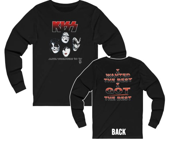 KISS Reunion Tour Alive Worldwide ’96 ’97 I Wanted The Best I Got The Best Tour Long Sleeved Shirt