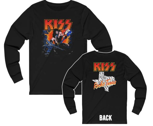 KISS Slave Girl 198485 KISS Rocks Texas Long Sleeved Tour Shirt