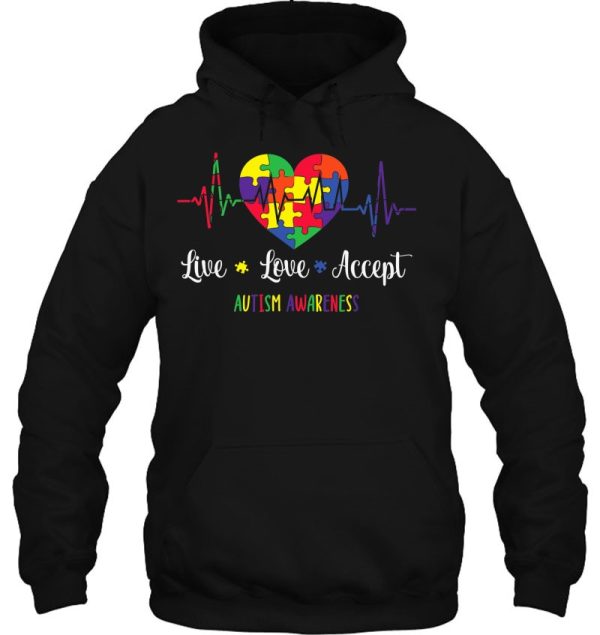 Live Love Accept Autism Awareness Heartbeat Autism Mom