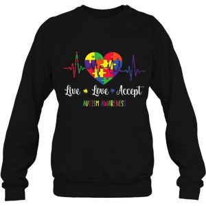 Live Love Accept Autism Awareness Heartbeat Autism Mom 4