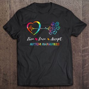 Live Love Accept Autism Awareness Tie Dye Autism Mom 1