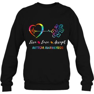 Live Love Accept Autism Awareness Tie Dye Autism Mom 4