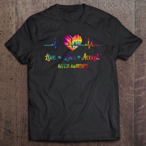 Live Love Accept Autism Awareness Tie Dye Puzzle Autism Mom 1