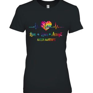 Live Love Accept Autism Awareness Tie Dye Puzzle Autism Mom 2