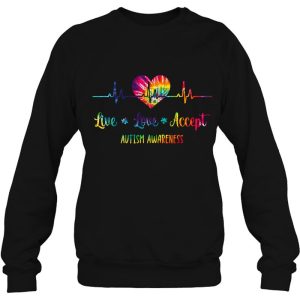 Live Love Accept Autism Awareness Tie Dye Puzzle Autism Mom 4