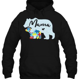 Mama Bear Cute Autism Awareness Mom With Puzzle Piece Cub 3