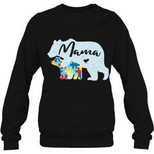 Mama Bear Cute Autism Awareness Mom With Puzzle Piece Cub 4