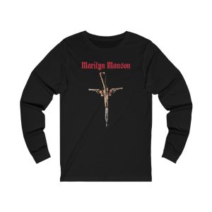 Marilyn Manson Guns God and Government Gun Cross Long Sleeved Shirt 2