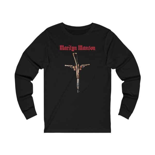 Marilyn Manson Guns, God and Government Gun Cross Long Sleeved Shirt