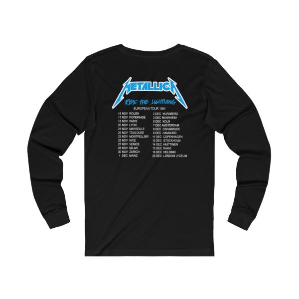 Metallica 1985 Ride The Lighting European Tour Long Sleeved Shirt