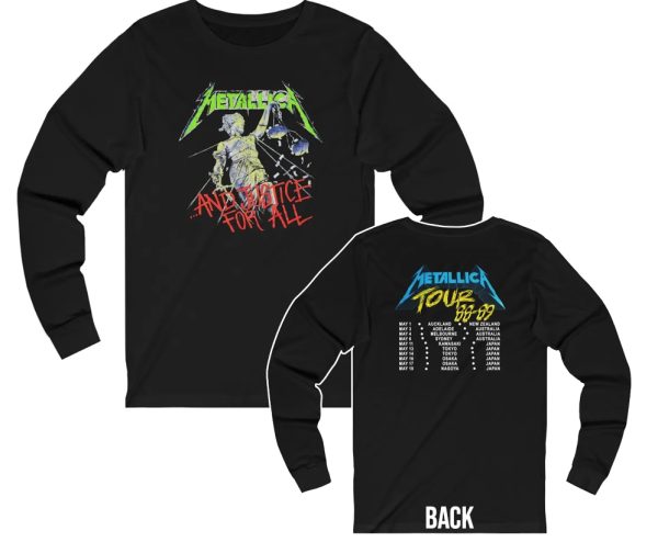 Metallica 1988-89 And Justice For All World Tour Long Sleeved Shirt