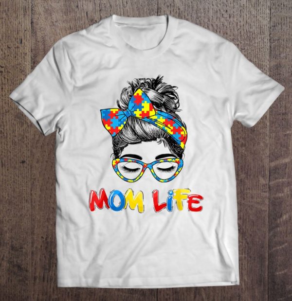 Mom Life Skull Autism Awareness Mama Women Face Wink Eyes