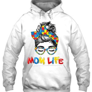 Mom Life Skull Autism Awareness Mama Women Face Wink Eyes 3