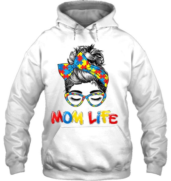 Mom Life Skull Autism Awareness Mama Women Face Wink Eyes