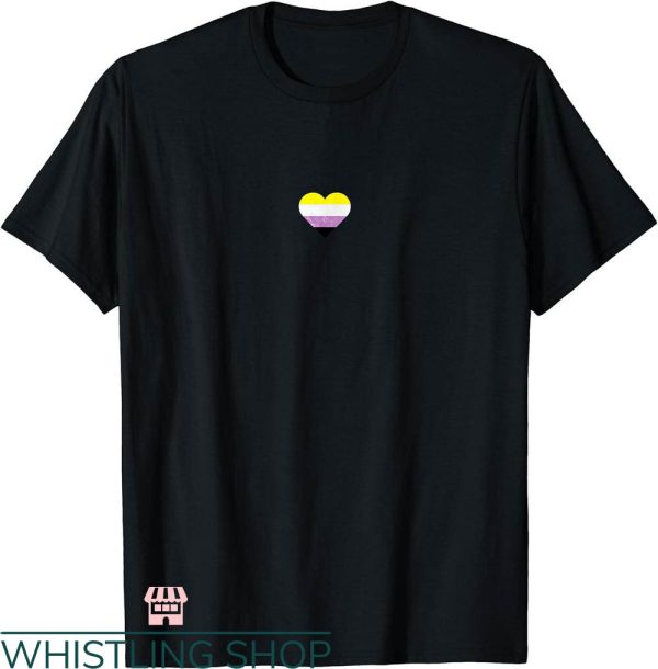 Non Bidenary Shirt T-shirt Non-binary Heart Minimalism Shirt