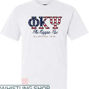 Omega Psi Phi T-Shirt Phi Psi American Flag Letters Shirt