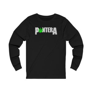 Pantera Marijuana Leaf Logo with Diamond Plate Long Sleeved Shirt