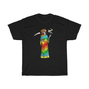 Pot Head Grim Reaper Smoking Weed with Tye Dye Shirt 1