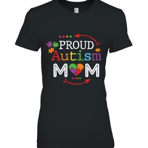 Proud Autism Mom Mama Mother Puzzle Piece Heart Pullover 2