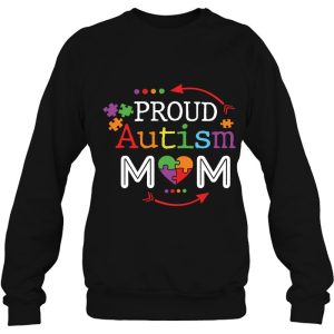 Proud Autism Mom Mama Mother Puzzle Piece Heart Pullover 4