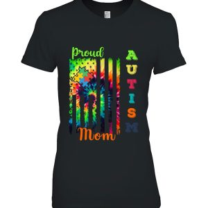 Proud Autism Mom Tie Dye Flag Autism Awareness Warrior 2