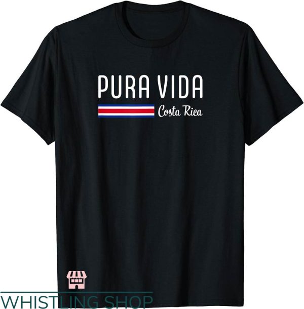 Pura Vida T-shirt Pura Vida Costa Rica Flag T-shirt