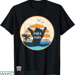 Pura Vida T-shirt Pura Vida Costa Rica Shaka Sign Surfing
