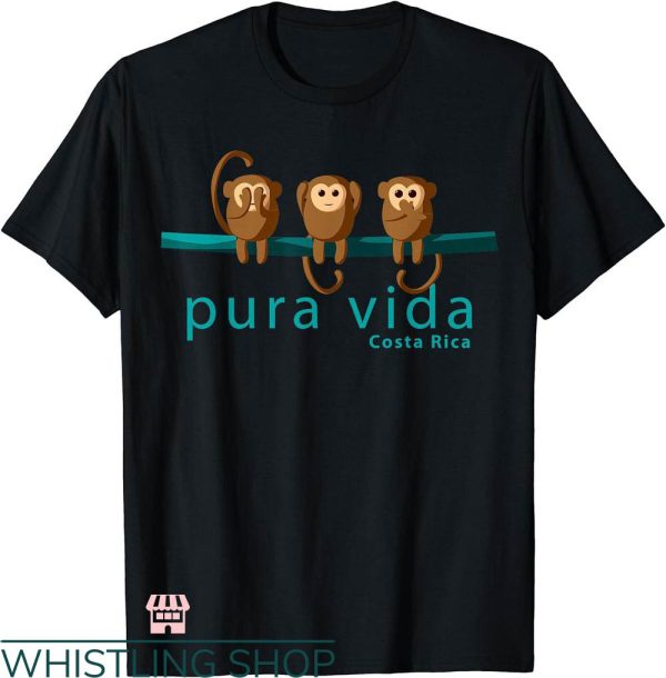 Pura Vida T-shirt Pura Vida Monkeys Costa Rica T-shirt